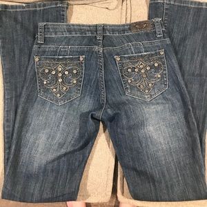 H&G Denim Light Wash Blue Jeans w Blingy Pockets
